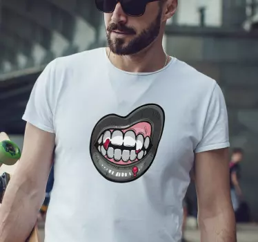 Par t-shirt med dristig læbe grafik - TenStickers