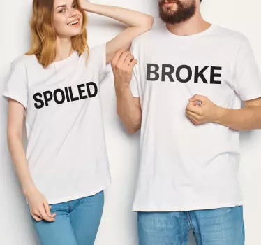 Par t-shirt med matchende par udsagn - TenStickers