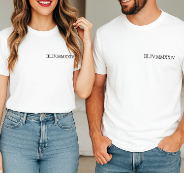 Par t-shirt med matchende romertal - TenStickers