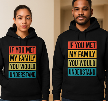 Par t-shirt mød min familie og forstå - TenStickers