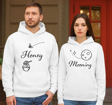 Par t-shirt monocolour honning måne - TenStickers