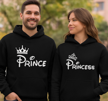 Par t-shirt prins og prinsesse - TenStickers