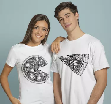Par t-shirt sjov pizza stil - TenStickers
