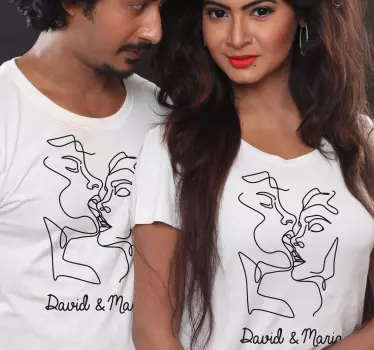 Par t-shirt stilfuld kæresteomfavnelse - TenStickers