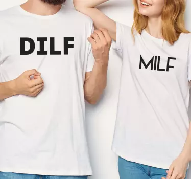 Pardesign matchende milf og dilf matchende skjorter til par - TenStickers