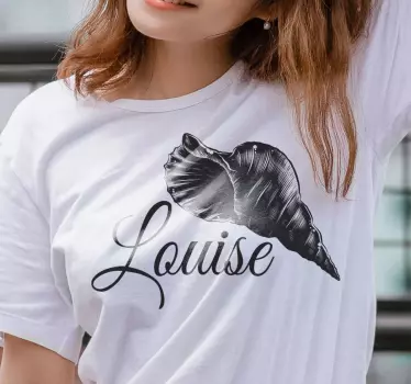 Personlig muslingeskal t-shirt - TenStickers