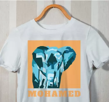 Personlig t-shirt farverigt elefantportræt - TenStickers