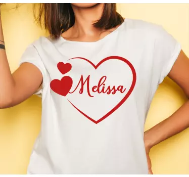 Personlig t-shirt hjerte gave - TenStickers