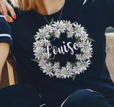 Personlig t-shirt louise blomsterkrans - TenStickers