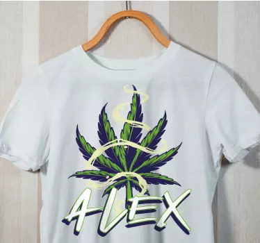 Personlig t-shirt med bladdesign - TenStickers