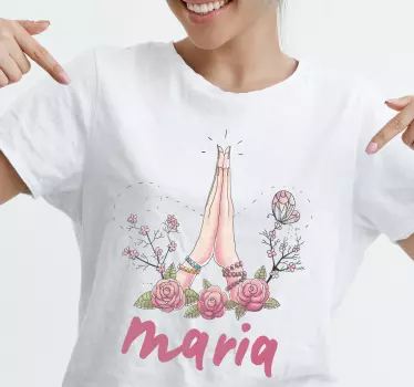 Personlig t-shirt med bønnehænder grafik - TenStickers