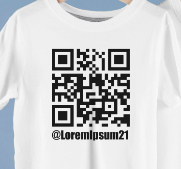 Personlig t-shirt med ensfarvet instagram qr kode - TenStickers
