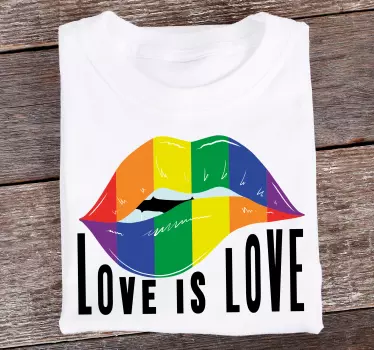 Personlig t-shirt med farverigt kærlighedsbudskab - TenStickers
