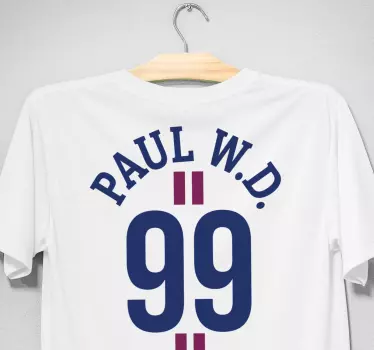 Personlig t-shirt med navn og nummer - TenStickers