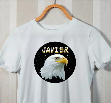 Personlig t-shirt med ørnehoved og javier - TenStickers