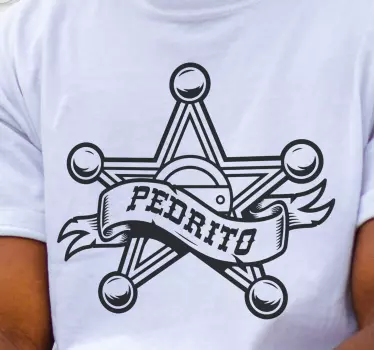 Personlig t-shirt med sheriffstjerne - TenStickers