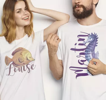 Personlig t-shirt med sødt fiske tema - TenStickers