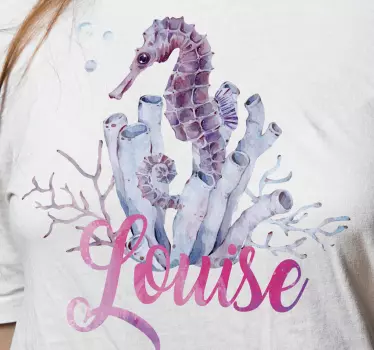 Personlig t-shirt med søheste navn design - TenStickers