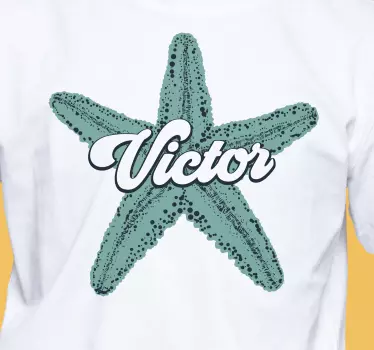 Personlig t-shirt med søstjerne og victor navn - TenStickers