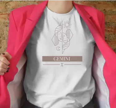 Personlig t-shirt tvillingernes zodiac stil - TenStickers