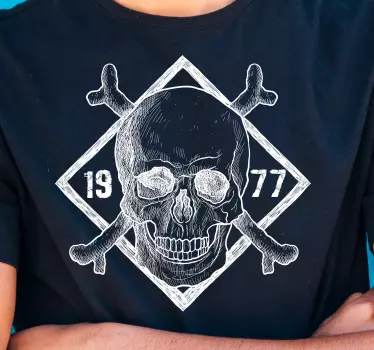 Personlig terryfing skelet halloween t-shirt - TenStickers