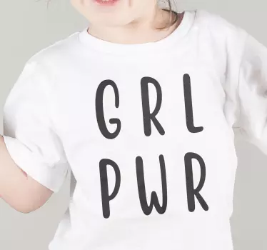 Pige power børne t-shirt minimalistisk - TenStickers