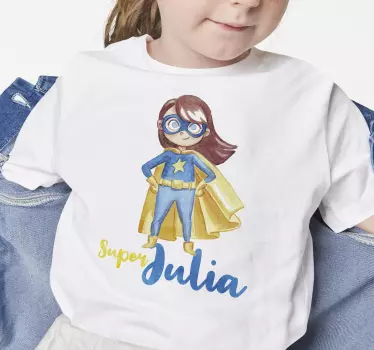 Pige superhelt personlig T-shirts med navn - TenStickers