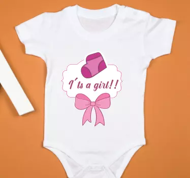 Piget baby shower med navn baby t-shirt - TenStickers