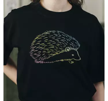 Porcupine trukket i linjer t-shirt - TenStickers