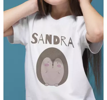 Piggsvin tegnet med navnet t-shirt - TenStickers