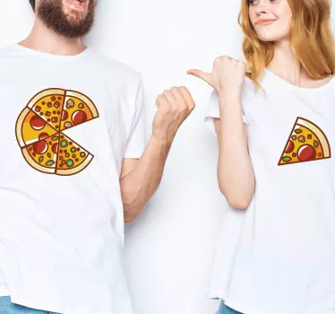 Pizza matchende stykker mønster matchende skjorter til par - TenStickers