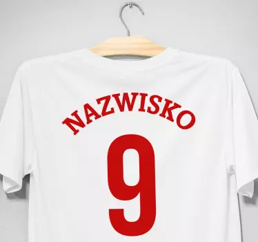 Polsk fodboldmønster med nummer T-shirts med navn - TenStickers