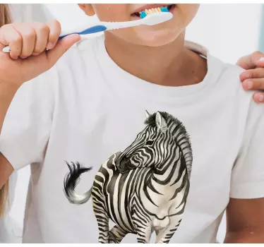 Portræt af en zebra børnetrøje - TenStickers