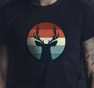 Retro hjorte silhuet original t-shirt - TenStickers