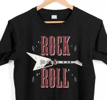 Rock n 'roll med guitar design t-shirt - TenStickers