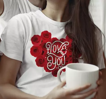 Roser jeg elsker dig par t-shirt - TenStickers