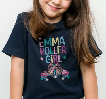 Rulle skøjter pige personlig t shirt - TenStickers