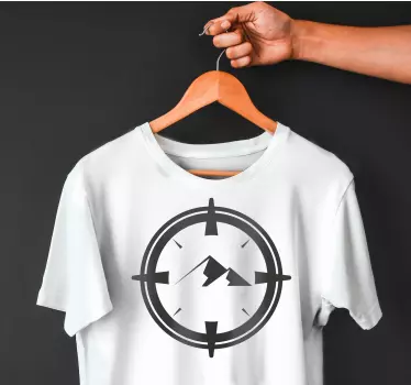 Rundt kompas med bjerg t-shirt - TenStickers