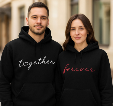 Parret sammen for evigt hoodie - TenStickers