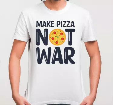 Sjove citater laver pizza t-shirt - TenStickers