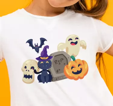 Sjove halloween symboler halloween t-shirt - TenStickers