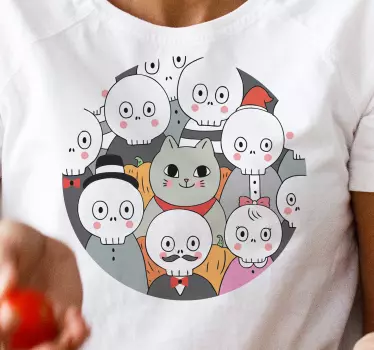 Sjove skelet halloween t-shirt - TenStickers