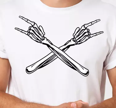 Skelet overlever brystet halloween t-shirt - TenStickers