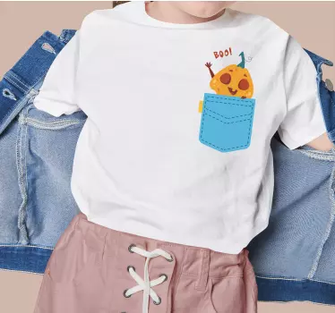Græskar lomme boo t-shirt til børn - TenStickers