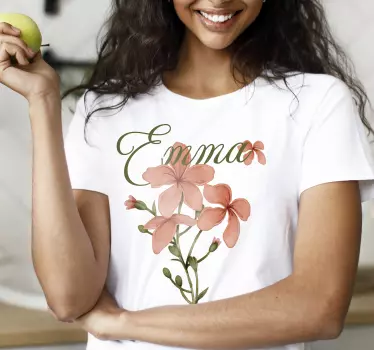 Smuk blomst med navn t-shirt - TenStickers