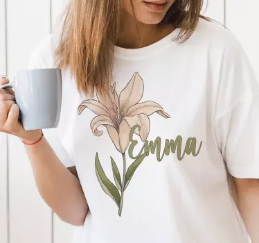 Smuk botanik blomst t-shirt - TenStickers