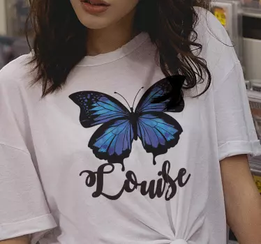 Smuk og farverig sommerfuglet-shirt - TenStickers