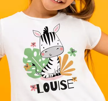Smuk zebra til børn børneskjorte - TenStickers