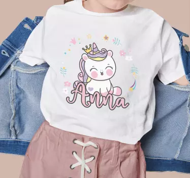 Skandinavisk enhjørning med navn baby t-shirt - TenStickers