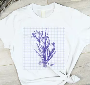 Sød tegning krokus blomster t-shirt - TenStickers